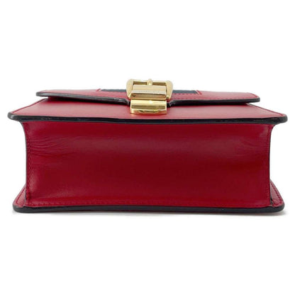 GUCCI Sylvie Shoulder Bag Red 431666 Leather
