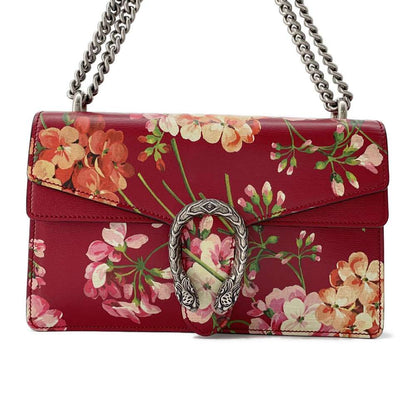 GUCCI Dionysus Flower ChainShoulder Red 400249 Leather