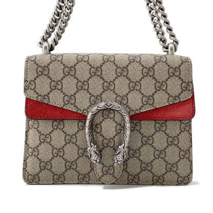 GUCCI Dionysus GG Supreme Shoulder Bag Brown/Red 421970 PVC Leather