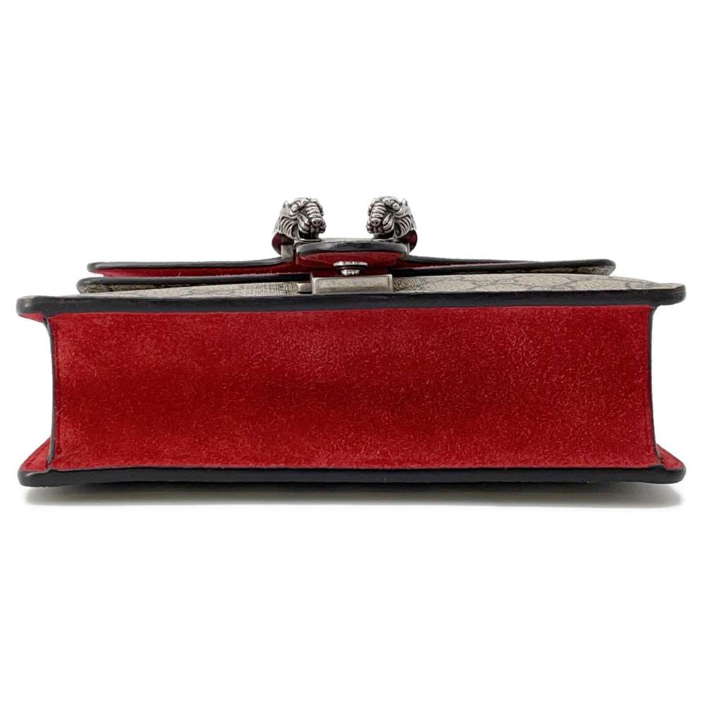GUCCI Dionysus GG Supreme Shoulder Bag Brown/Red 421970 PVC Leather