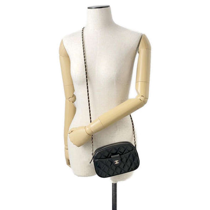 CHANEL Matelasse ChainShoulder camera bag Black AP3998 Lambskin