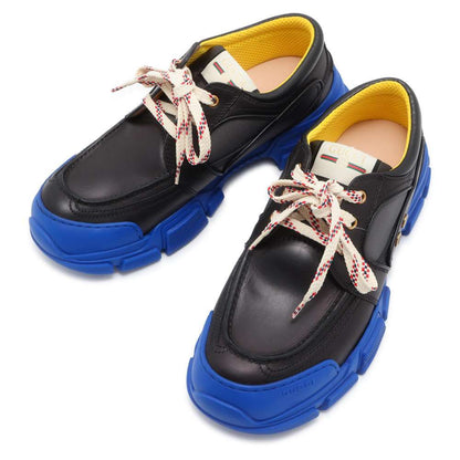 GUCCI BOATREX Low Cut Sneakers Black/Blue 576048 Leather Size 10