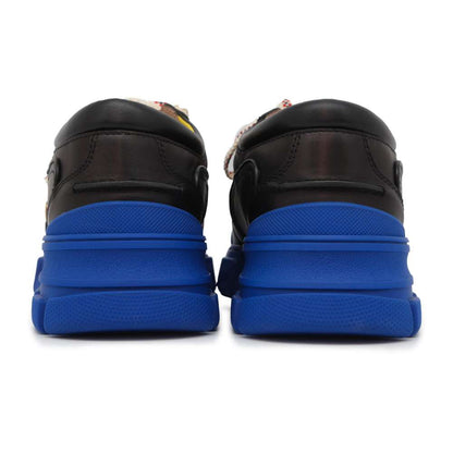GUCCI BOATREX Low Cut Sneakers Black/Blue 576048 Leather Size 10