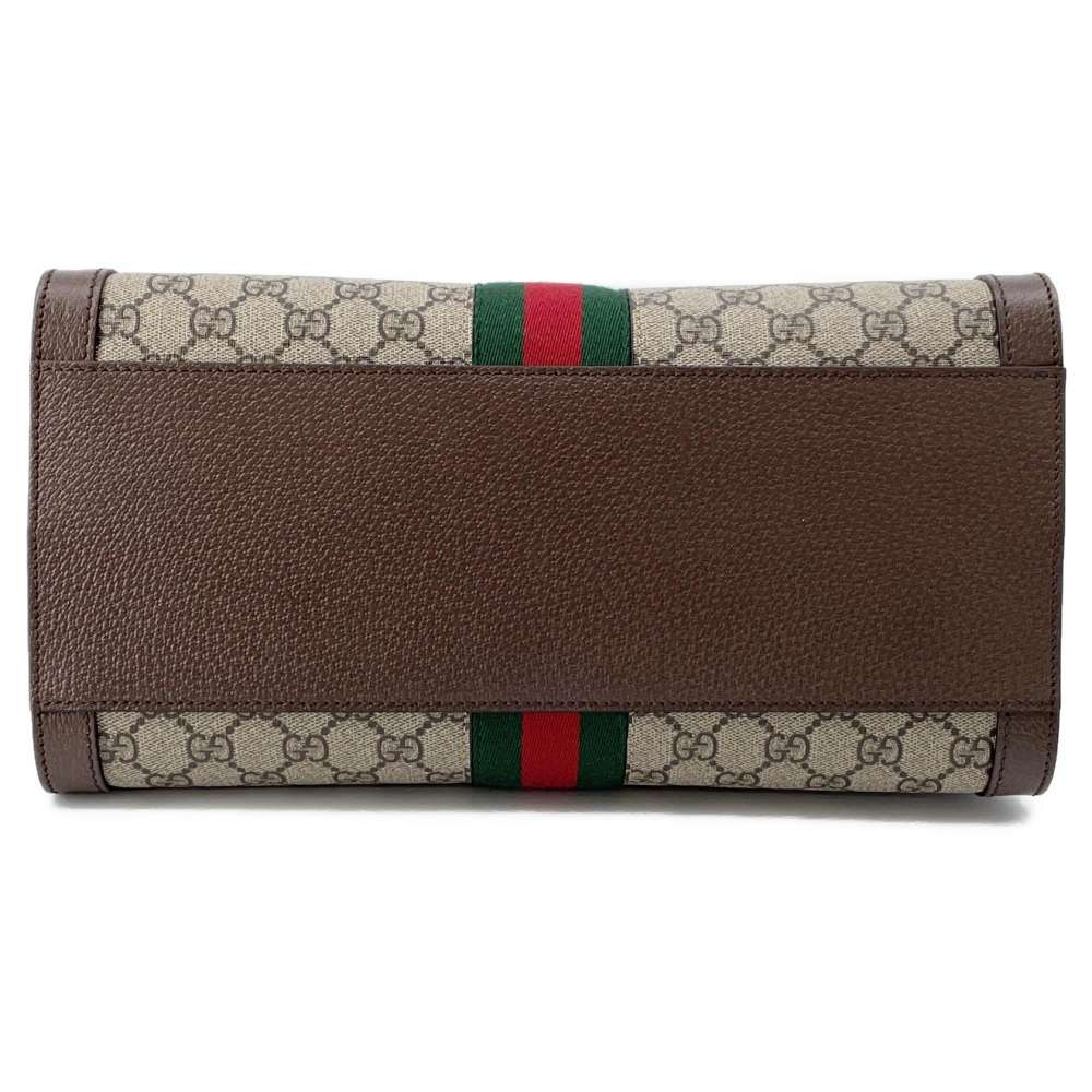 GUCCI Ophidia GGMedium Tote Bag Beige/Brown 524537 GG SupremeCanvas Leather