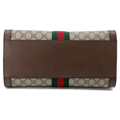 GUCCI Ophidia GGMedium Tote Bag Beige/Brown 524537 GG SupremeCanvas Leather