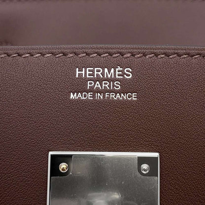 HERMES Birkin Ecru/Moka Toile GM Swift Leather Size 30