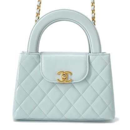 CHANEL Matelasse Shopping Chain Bag Light Blue AS4416 Calf Leather Size Mini