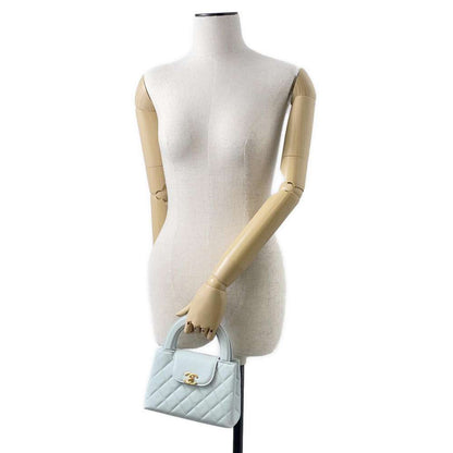 CHANEL Matelasse Shopping Chain Bag Light Blue AS4416 Calf Leather Size Mini