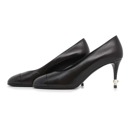 Chanel CC Logo Pumps Black G34136 Leather Patent Leather Size 38 1/2C
