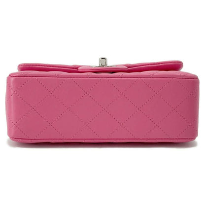 Chanel Mini Matelasse Chain Shoulder Bag Pink A69900 Lambskin Size 20