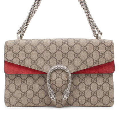 Gucci Dionysus ChainShoulder Bag Brown/Red 400249 PVC suede