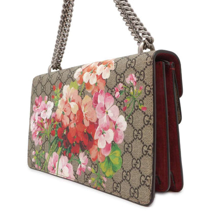 Gucci Dionysus GG Blooms ChainShoulder Bag Brown/Red 400249 PVC suede