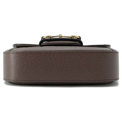 GUCCI Horsebit1955 Jumbo GG Shoulder Bag Brown 658574 Canvas Leather