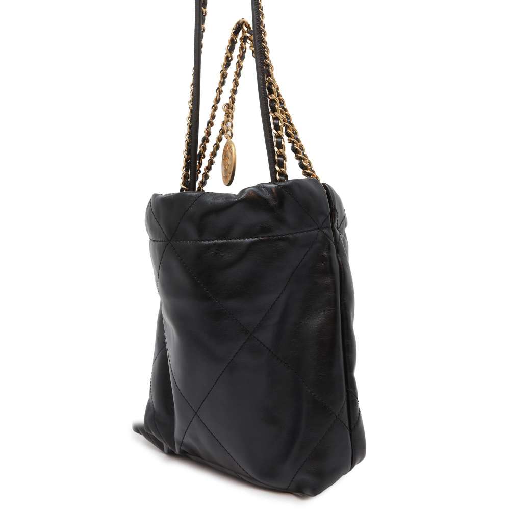 Chanel Chanel 22 HandBag Black AS3980 Shiny Calf Leather Size Mini