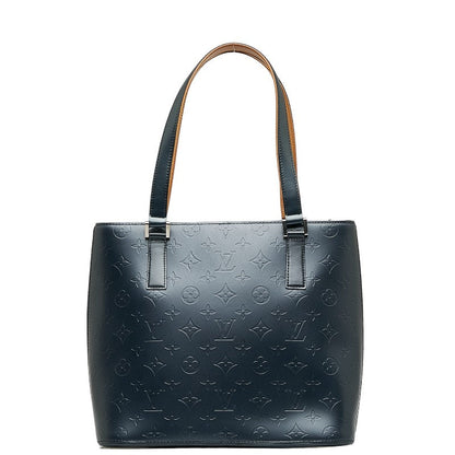 Louis Vuitton Monogram Matt Stockton Handbag M55115 Blue Leather  Louis Vuitton