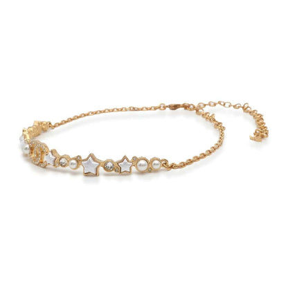 CHANEL CC Logo Star Motif Gold ABC808B15472 Metal Rhinestone Faux Pearl