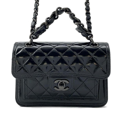 Chanel Matelasse Shoulder Bag Black AS4051 Shiny Calf Leather Size 20