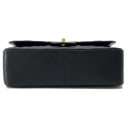 Chanel Matelasse W Flap ChainShoulder Bag Black A58600 Caviar Leather Size 30