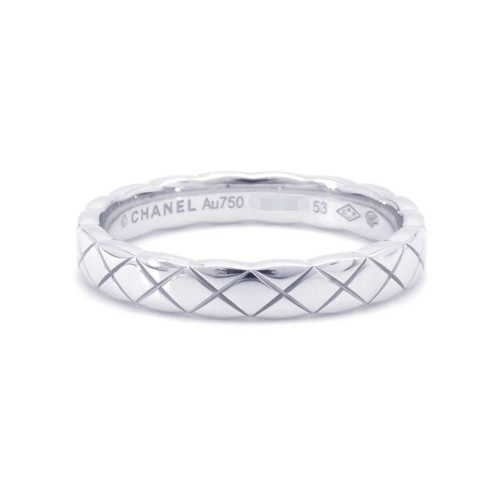 Chanel Coco Crush Collection Ring Size 53/#13 Mini J11793 18K White Gold