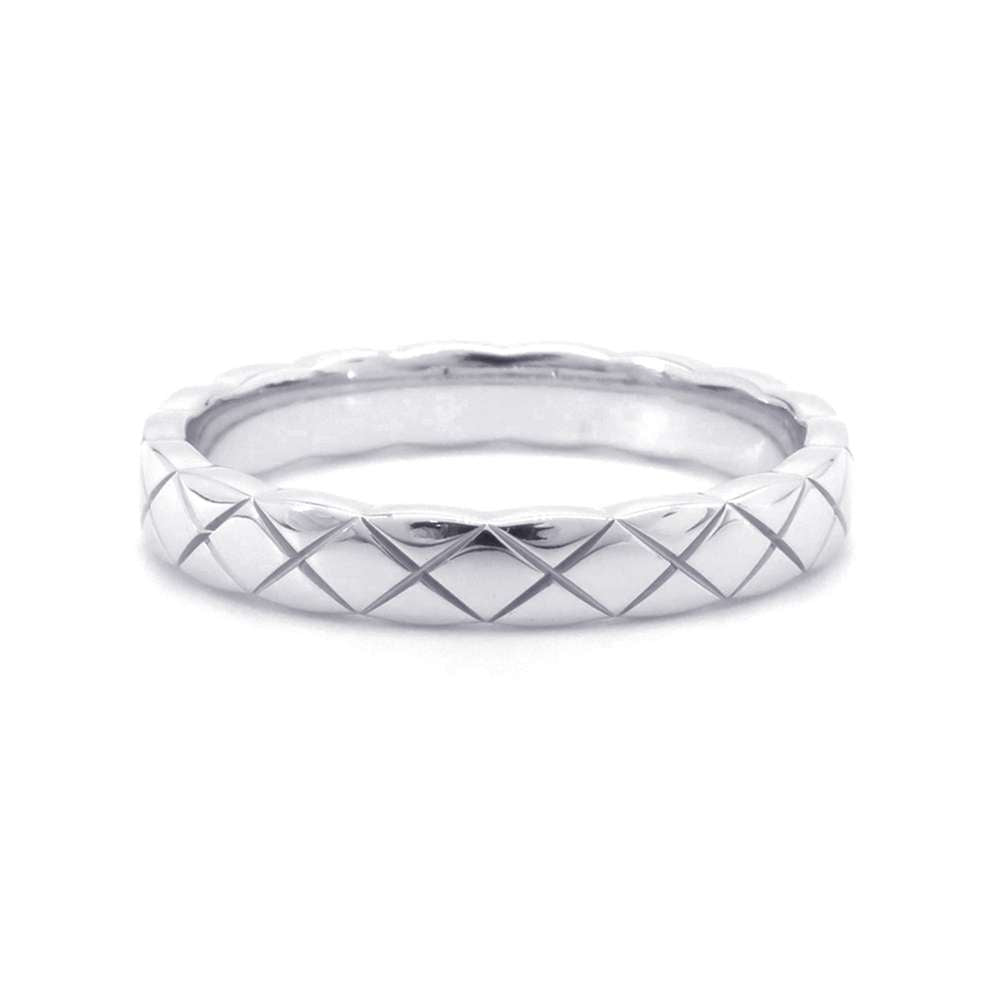 Chanel Coco Crush Collection Ring Size 53/#13 Mini J11793 18K White Gold