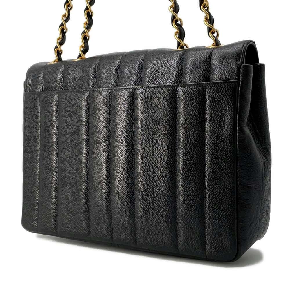 Chanel Mademoiselle ChainShoulder Bag Black Caviar Leather