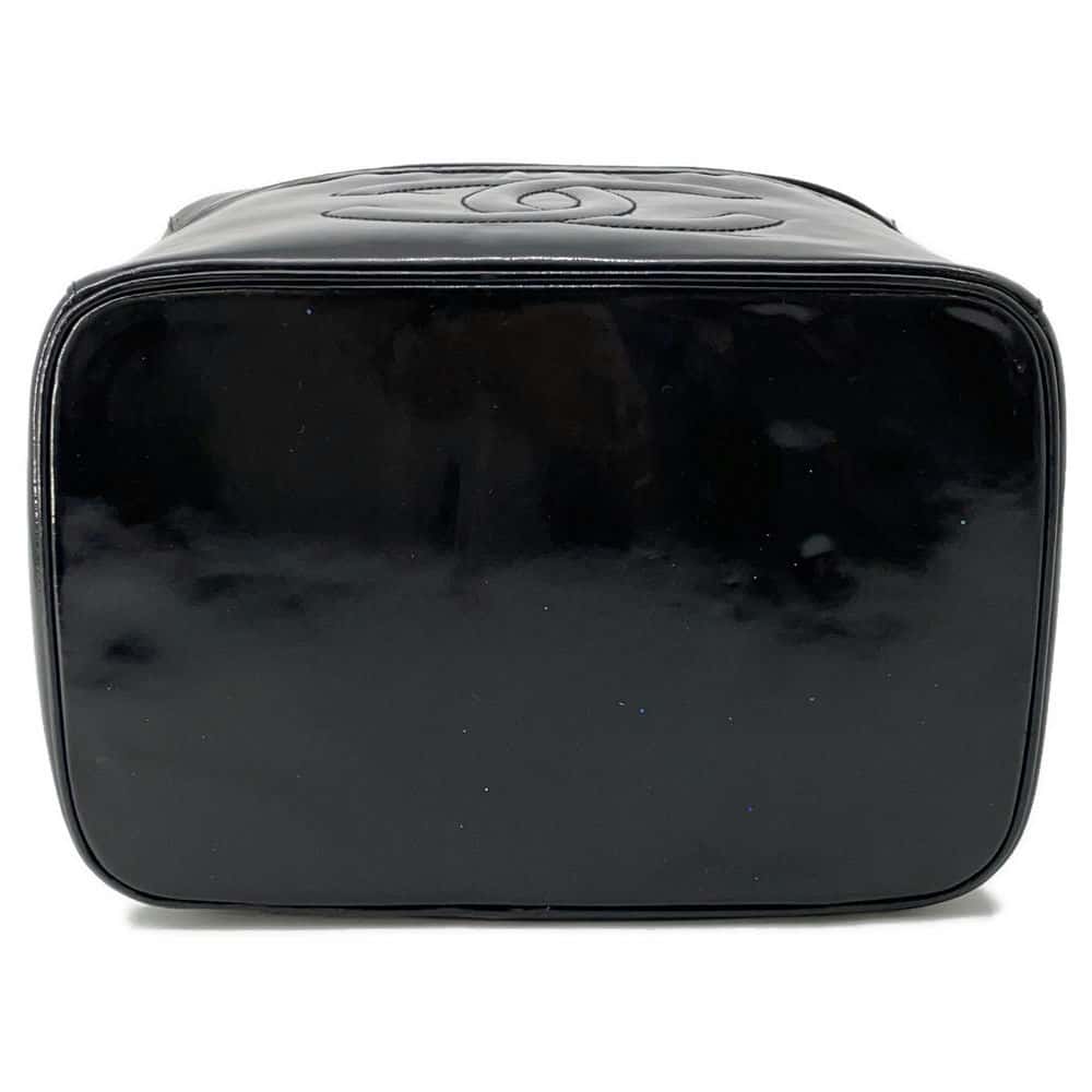 Chanel Vanity 2way Bag Black Patent Leather