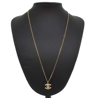 Chanel CC Logo Necklace Gold Metal
