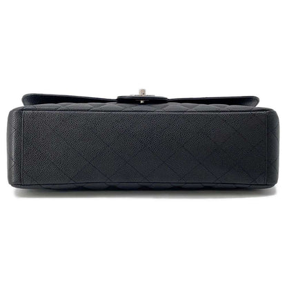 Chanel Jumbo Matelasse Single Flap ChainShoulder Bag Black Caviar Leather