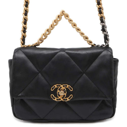 Chanel Chanel19 Matelasse ChainShoulder Bag Black AS1160 Lambskin
