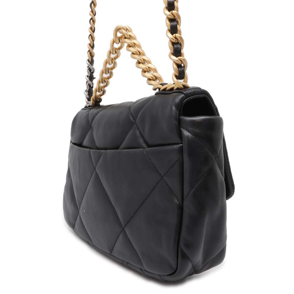 Chanel Chanel19 Matelasse ChainShoulder Bag Black AS1160 Lambskin