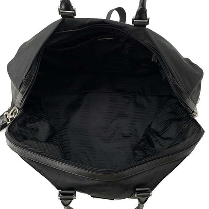 PRADA 2way Travel Bag Black Nylon Leather