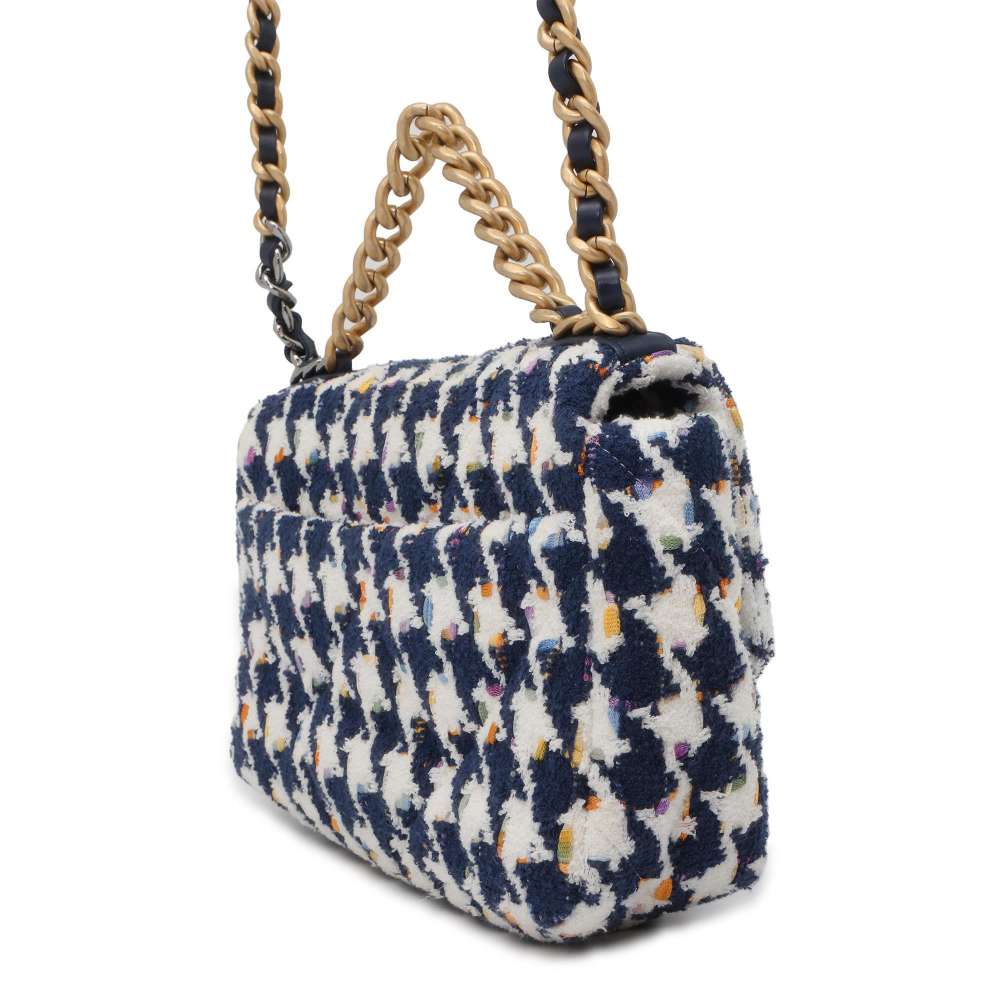 Chanel Chanel19 ChainShoulder Bag Blue/White AS1160 Tweed
