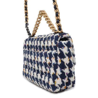 Chanel Chanel19 ChainShoulder Bag Blue/White AS1160 Tweed