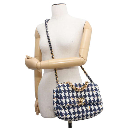 Chanel Chanel19 ChainShoulder Bag Blue/White AS1160 Tweed