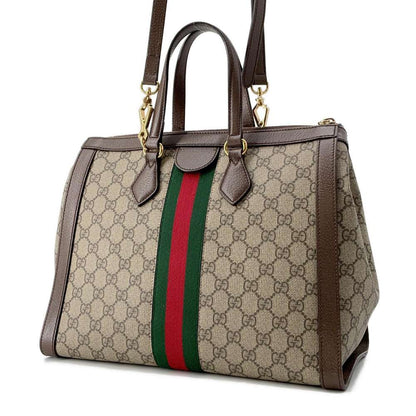 GUCCI Ophidia GGMedium Handbag Beige/Brown 524537 GG SupremeCanvas Leather