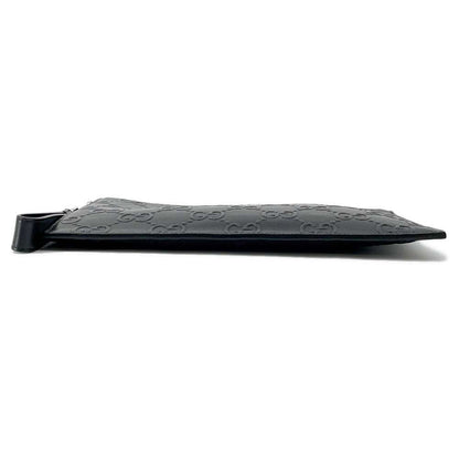 GUCCI GG embossed Clutch Bag Black 625569 Leather