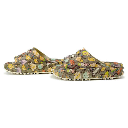 GUCCI Animal Print Sandals Beige/Multicolor 737518 Rubber Size 10