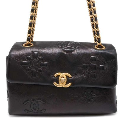 Chanel Small Flap 2WAY Shoulder Bag Black AS2328 Crumple Calf Leather Size 20