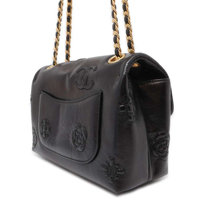 Chanel Small Flap 2WAY Shoulder Bag Black AS2328 Crumple Calf Leather Size 20