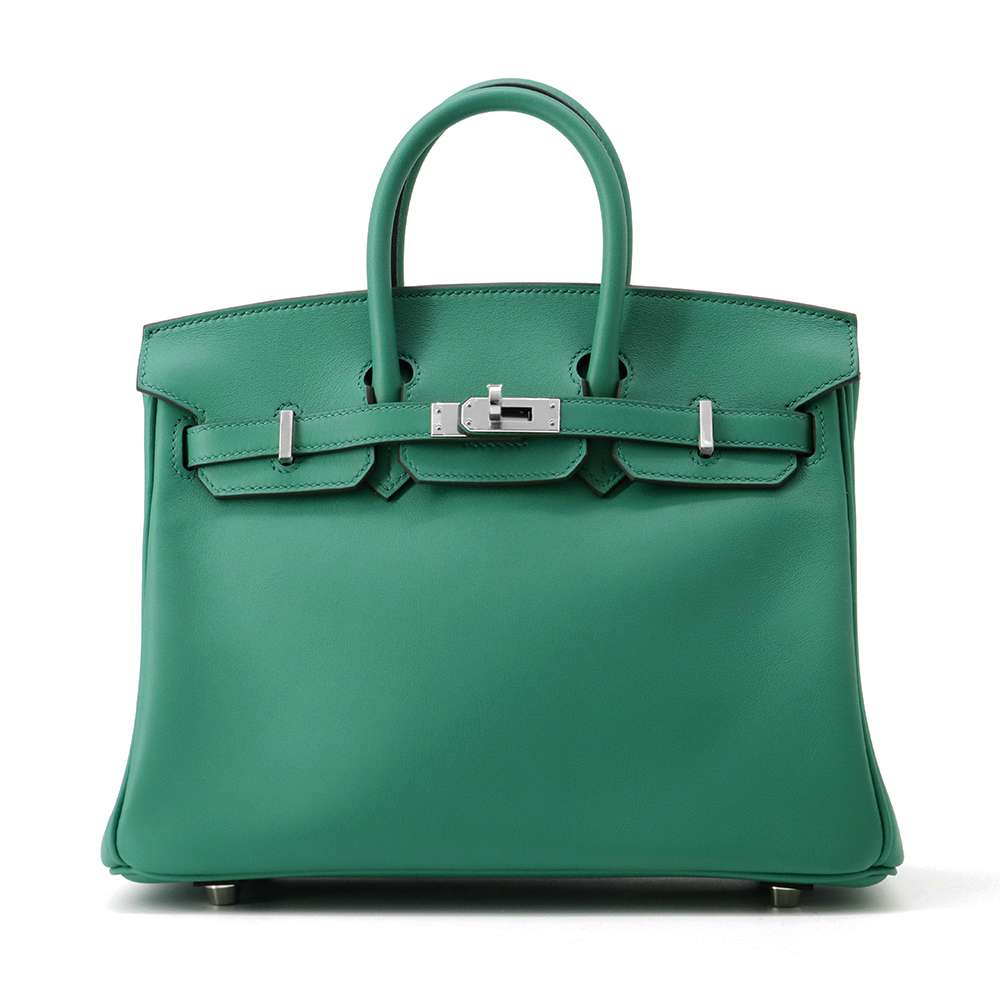 HERMES Birkin Verso Vert Vertigo/Celeste Swift Leather Size 25