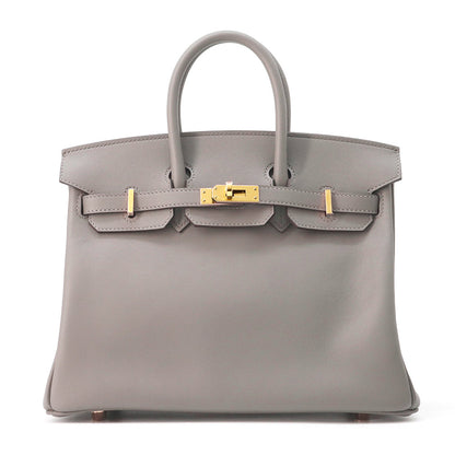 HERMES Birkin Gris Meyer Swift Leather Size 25