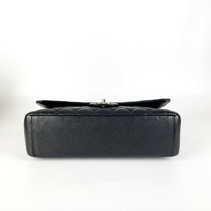 Maxi Single Flap Caviar Leather in Black SHW