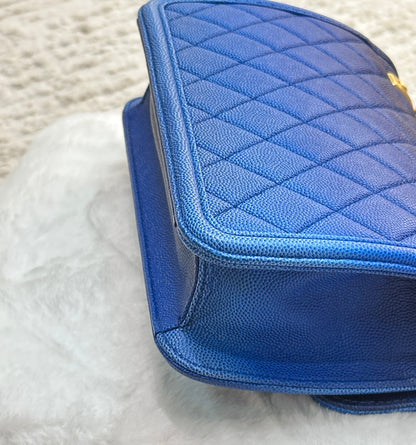 CHANEL Caviar Quilted Small Sunset On The Sea Flap Blue