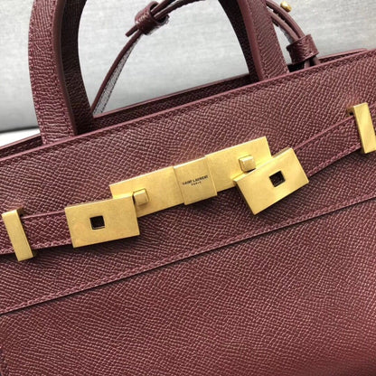 Yves Saint Laurent Manhattan Nano Shopping Bag In Box Burgundy