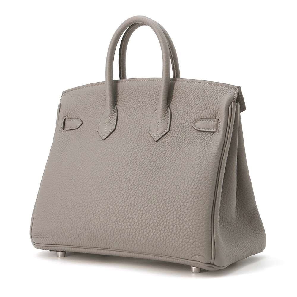 HERMES Birkin Gris Meyer Togo Leather Size 25