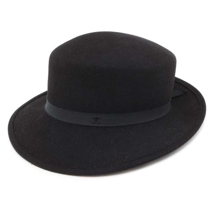 Chanel Hat Ribbon Size M Black Rabbit100%