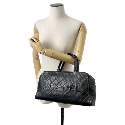 Chanel Matelasse Mini Travel Bag Black A15685 Caviar Leather Patent Leather