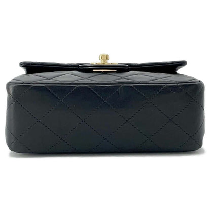 Chanel Mini Matelasse Single Flap ChainShoulder Bag Black A01115 Lambskin