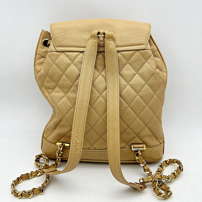 Chanel Beige Caviar Leather Backpack Chanel ch66270ww