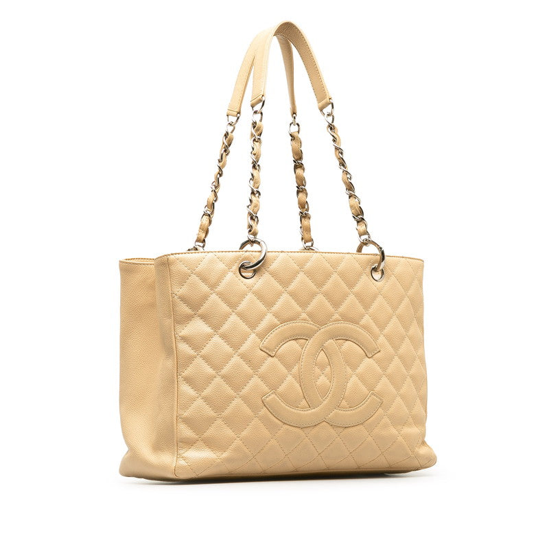 Chanel Mattress Chain  Bag Beige ilver Caviar S Lady Chanel